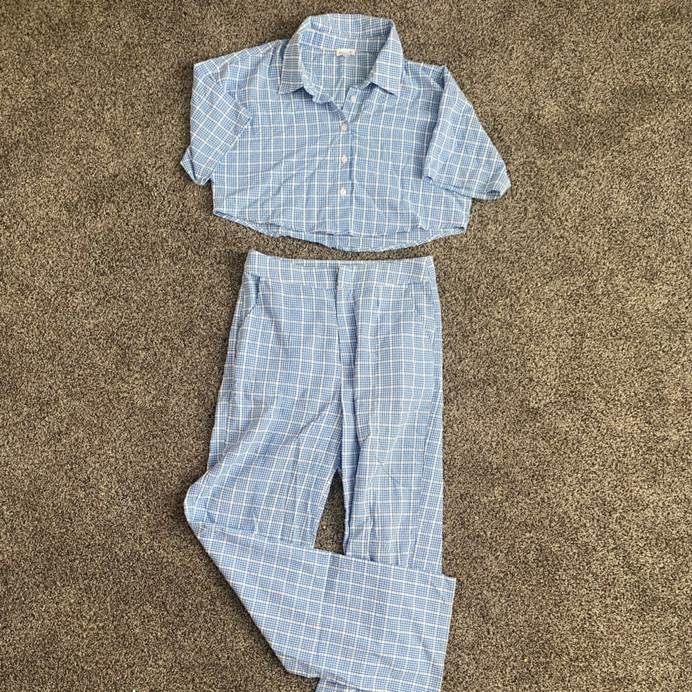 Blue Checkered matching set from dressed in lala